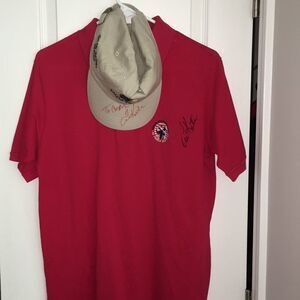 Tom Kite 1992 Pebble Beach Resort GC US open signed golf polo shirt & eagle cap